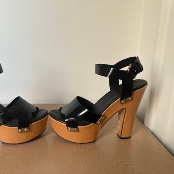Givenchy Wooden, Platform Heel, Black, Patent Leather with Studs, Size 37 - Picture 5 of 7